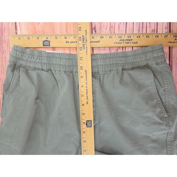 Zara Mens Jogger Shorts L 32 Green Comfy Casual Elastic Waist - Picture 7 of 8